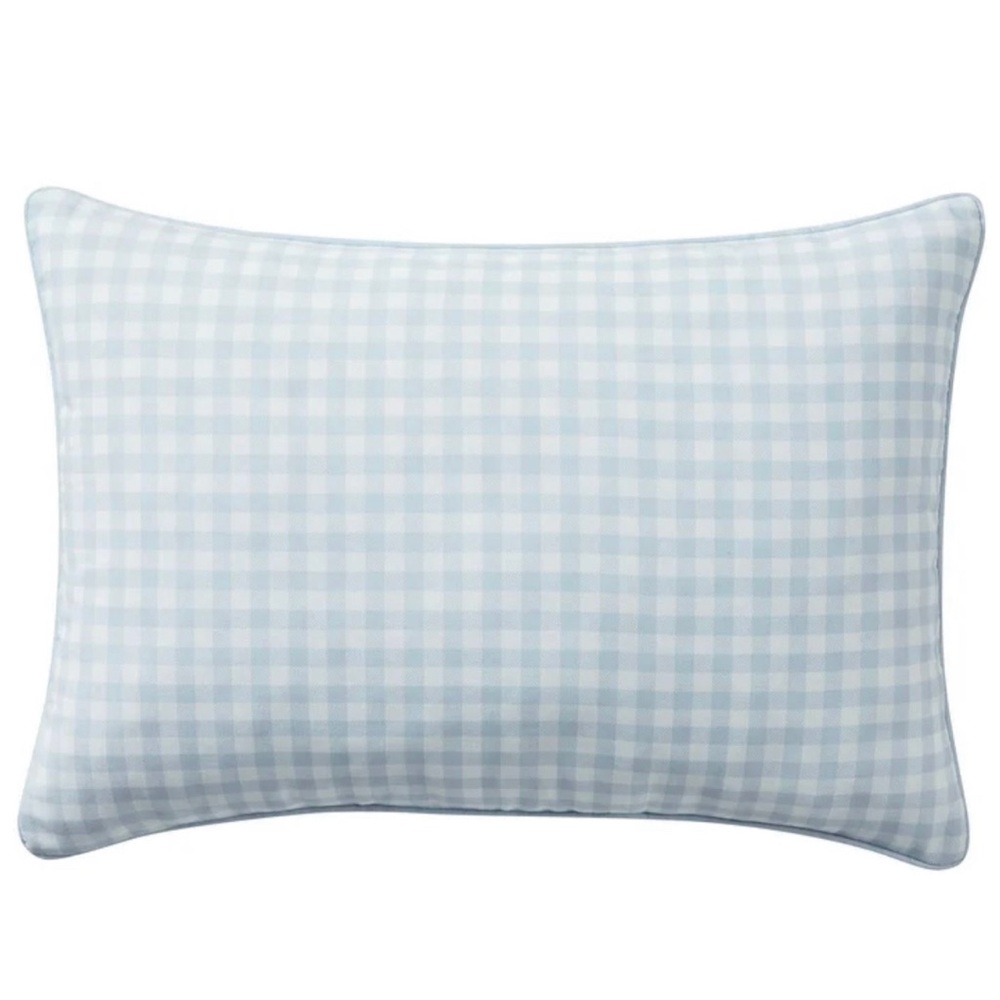 My Texas House Blue Gingham 14" x 20" Outdoor Pillow